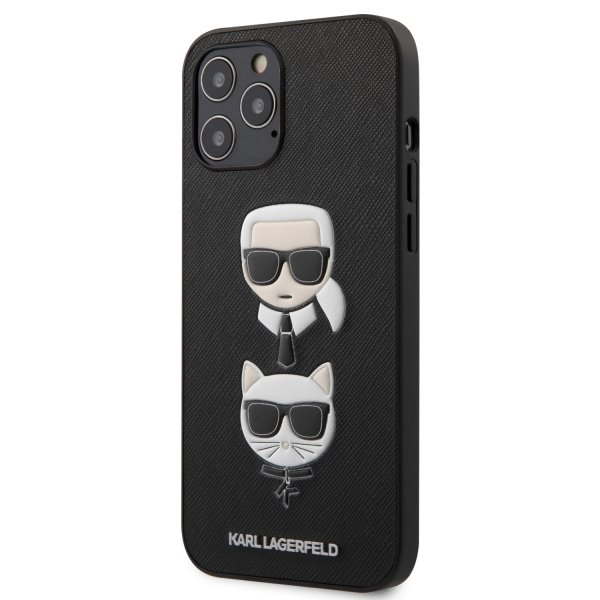 Tok Karl Lagerfeld Saffiano K&C Heads for iPhone 12 Pro Max, black