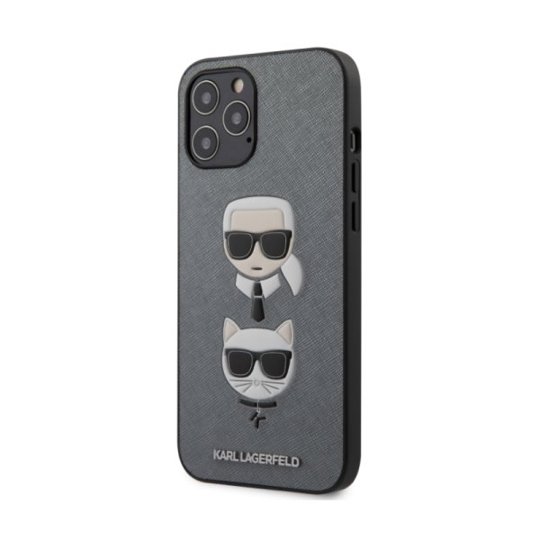 Tok Karl Lagerfeld Saffiano K&C Heads for iPhone 12 Pro Max, silver