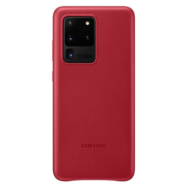 Leather Cover tok Samsung Galaxy S20 Ultra számára, piros