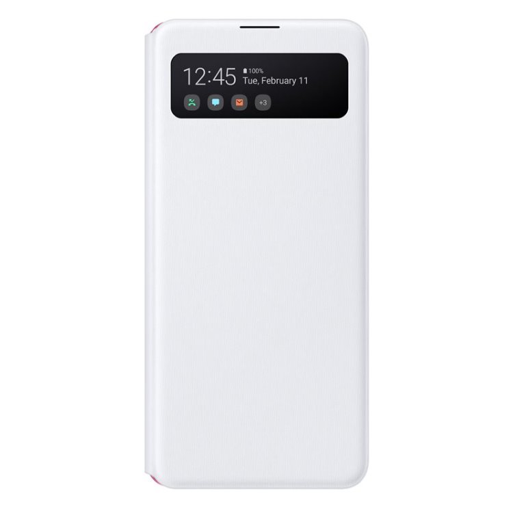 Samsung S-View Wallet Cover EF-EA41PWE tok Samsung Galaxy A41 számára - A415F, fehér