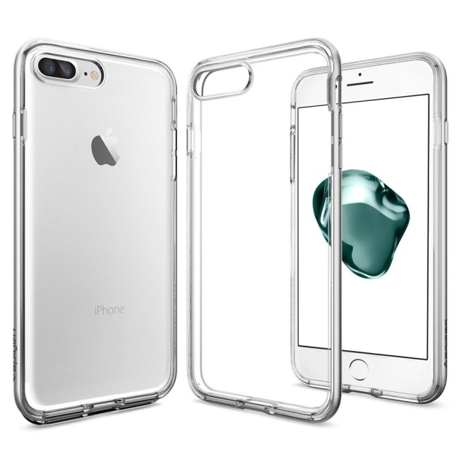 Tok Spigen Neo Hybrid Crystal  Apple iPhone 7 Plus és iPhone 8 Plus, Satin Silver