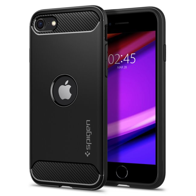 Spigen Rugged Armor tok Apple iPhone SE 20/SE 22/8/7 számára, Fekete