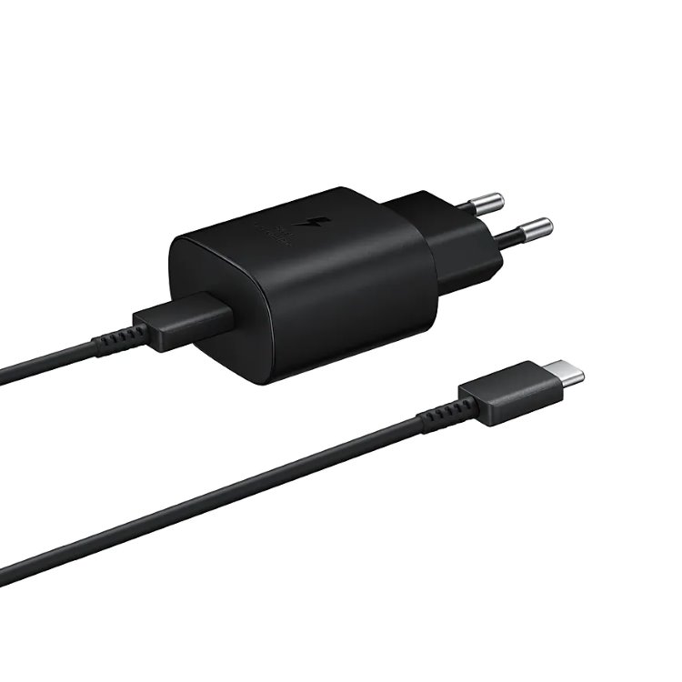 Samsung 25W Gyorstöltő USB-C kábellel, Fekete Samsung 25W Gyorstöltő USB-C kábellel, Fekete