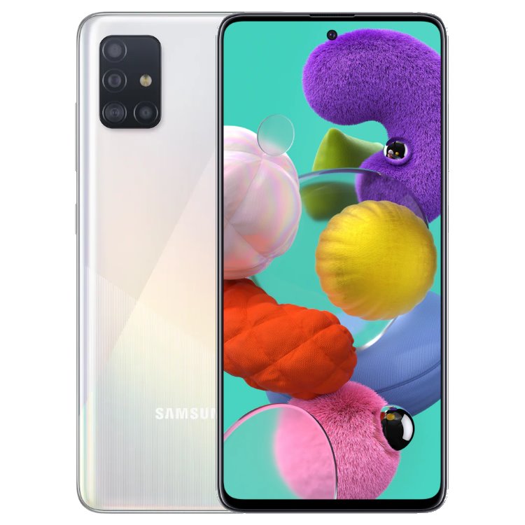 Samsung Galaxy A51 - A515F, 4/128GB, white, B osztály - használt, 12 hónap garancia