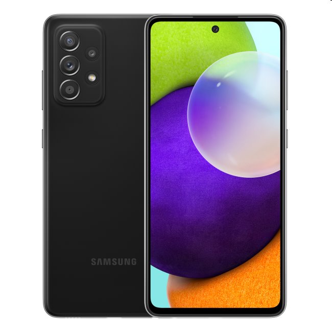 Samsung Galaxy A52, 6/128GB, black - A osztály - Használt, 12 hónap garancia