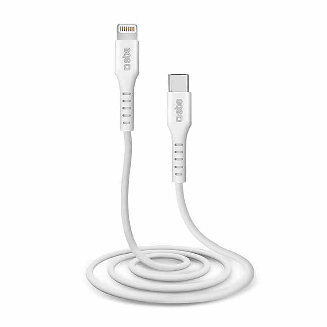 SBS Adatkábel USB-C/MFI Lightning, 1 m, fehér