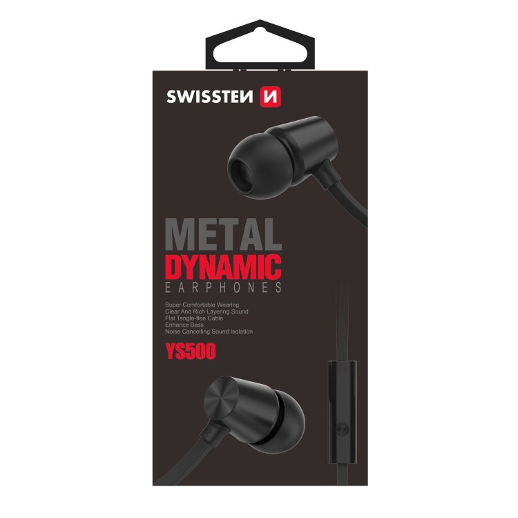 Fülhallgató Swissten Dynamic YS500, fekete