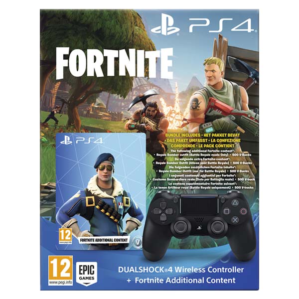 Sony  DS4 Wireless Controller v2,jet black + Fortnite Additional Content Voucher - OPENBOX, bontott, teljes garancia