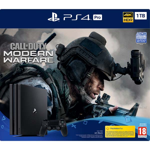 Sony PlayStation 4 Pro 1TB, jet black + Call of Duty: Modern Warfare