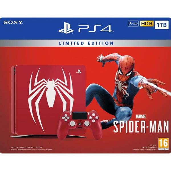 Sony PlayStation 4 Slim 1TB (Amazing Red Limited Edition) + Marvel’s Spider-Man HU