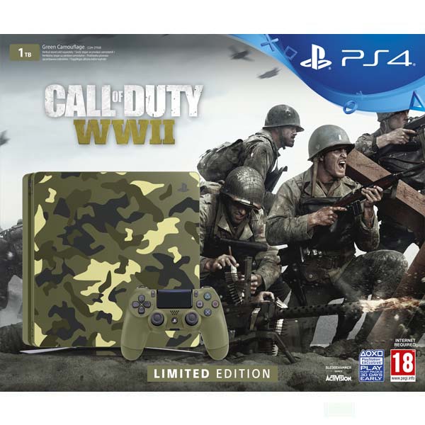 Sony PlayStation 4 Slim 1TB, green camo (Limited Edition) + Call of Duty: WW2 + That’s You!