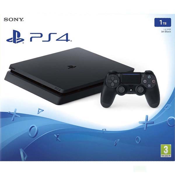 Sony PlayStation 4 Slim 1TB, jet black - Használt termék, 12 hónap garancia