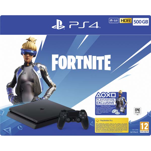 Sony PlayStation 4 Slim 500GB, jet black (Fortnite 2000 V Bucks Neo Versa Bundle)