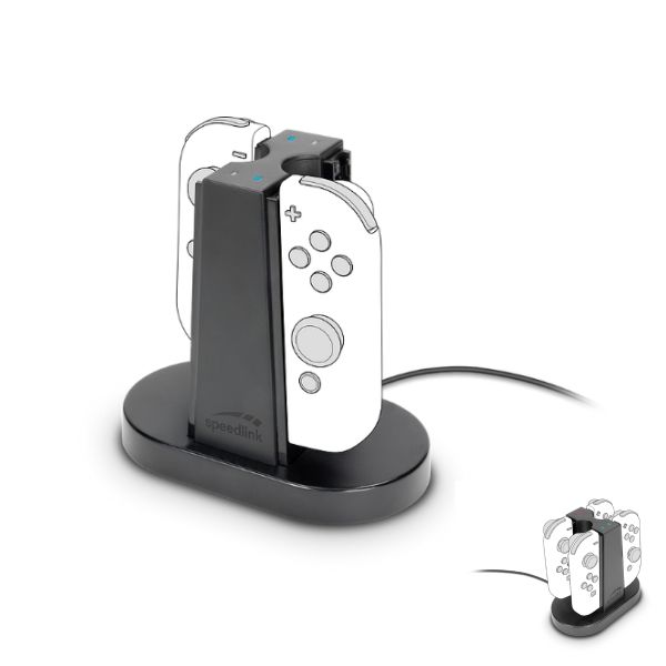 Speedlink Quad Charger for Nintendo Switch Joy-Con, black - OPENBOX (Bontott termék teljes garanciával)
