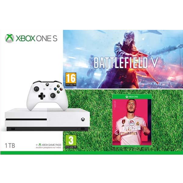 Xbox One S 1TB + Battlefield 5 (Deluxe Edition) + FIFA 20