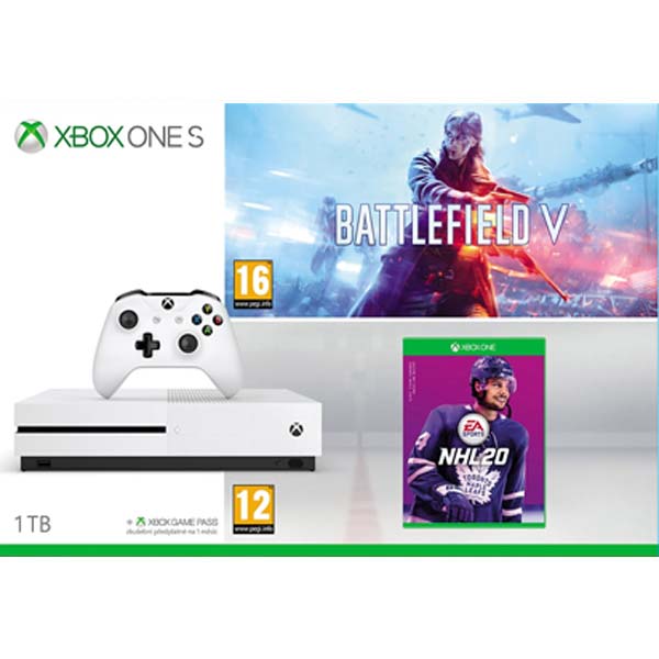 Xbox One S 1TB + Battlefield 5 (Deluxe Edition) + NHL 20