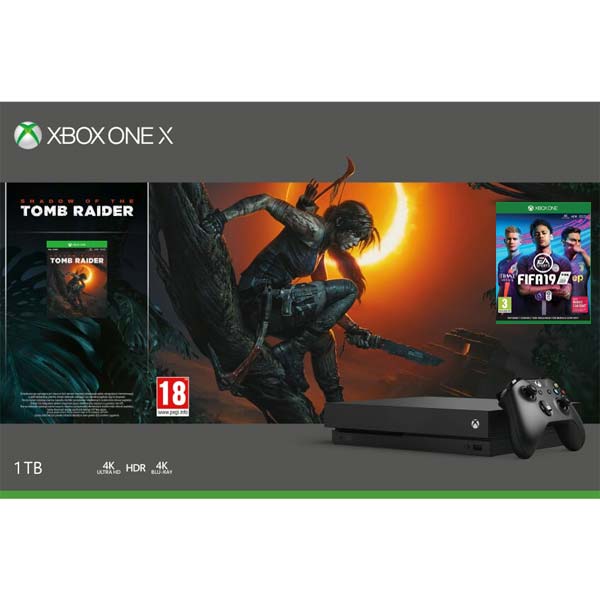 Xbox One X 1TB + Shadow of the Tomb Raider + FIFA 19
