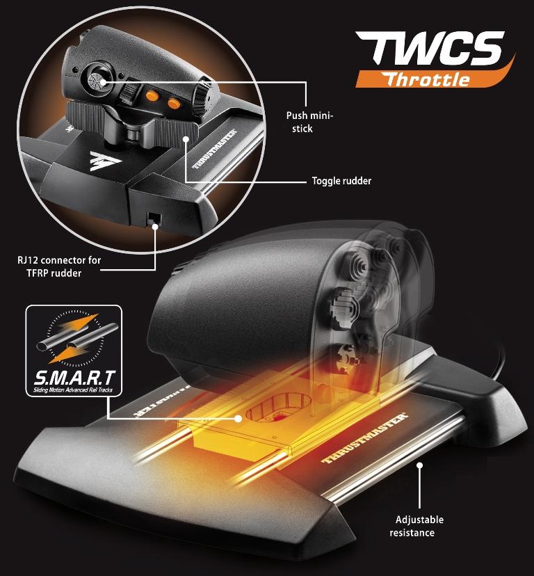 Thrustmaster T16000M FCS + Thrustmaster Gázpedál TWCS Throttle