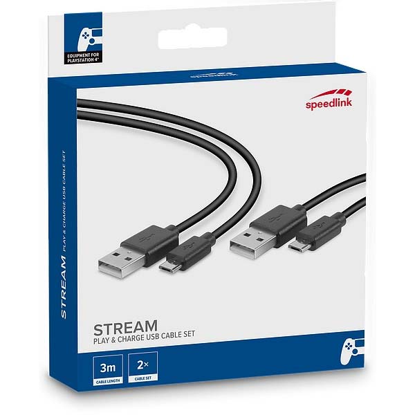 Speedlink Stream Play & Charge USB kábel Set  PS4 töltőkábel szett