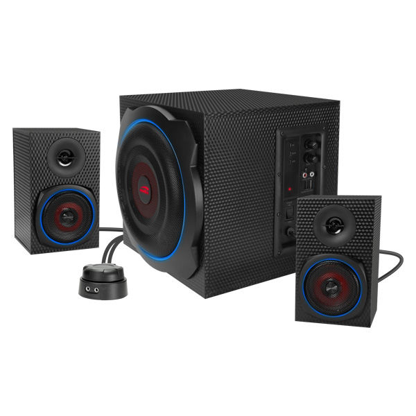 Speedlink Gravity Carbon RGB 2.1 Hangszórók és subwoofer, fekete Speedlink Gravity Carbon RGB 2.1 Hangszórók és subwoofer, fekete
