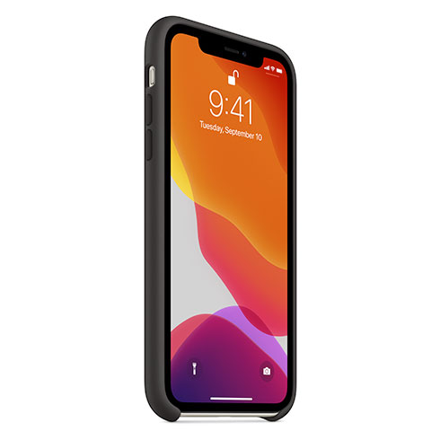 Apple iPhone 11 Silicone Case tok, Fekete