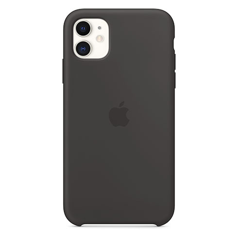 Apple iPhone 11 Silicone Case tok, Fekete