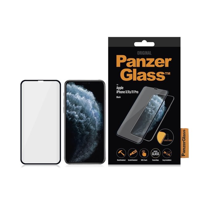 Temperált védőüveg PanzerGlass Case Friendly Apple iPhone 11 Pro/Xs/X, fekete