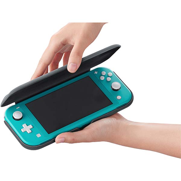 Nintendo Switch Lite preklápacie Tok és védőfólia, szürke Nintendo Switch Lite preklápacie Tok és védőfólia, szürke