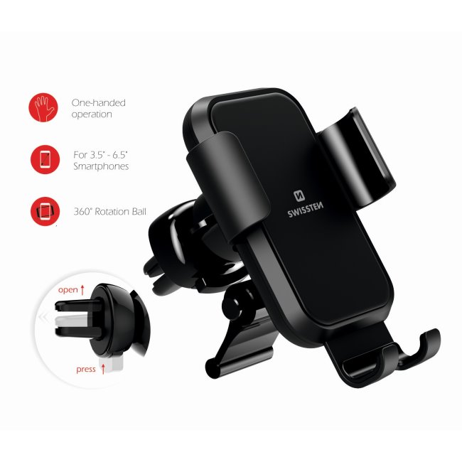 Swissten univerzális tartó S-Grip G2-AV4 szellőzőbe Swissten univerzális tartó S-Grip G2-AV4 szellőzőbe