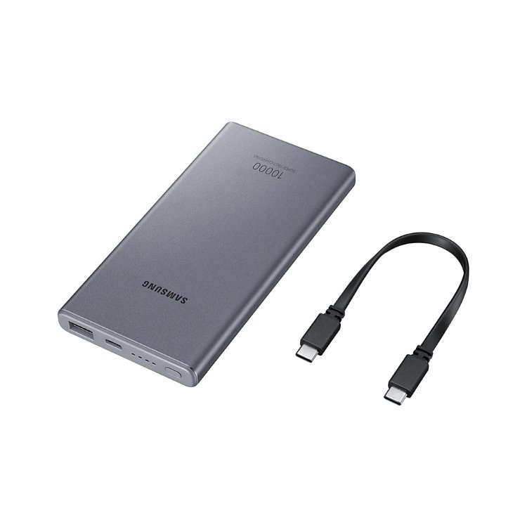 PowerBank Samsung 10000 mAh hordozható áramforrás (25W), szürke PowerBank Samsung 10000 mAh hordozható áramforrás (25W), szürke