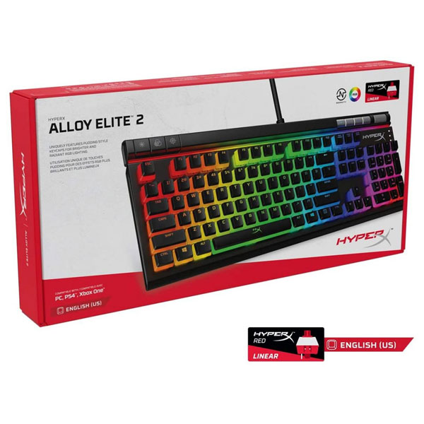 Gamer billentyűzet Kingston HyperX Alloy Elite 2 Mechanical Gaming Keyboard, HX Red-US Gamer billentyűzet Kingston HyperX Alloy Elite 2 Mechanical Gaming Keyboard, HX Red-US