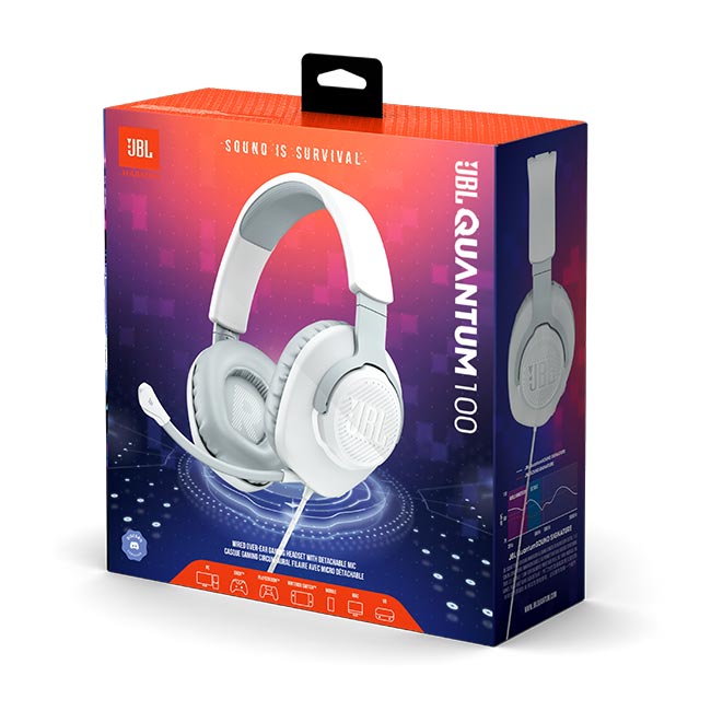 JBL Quantum 100 White fejhallgató