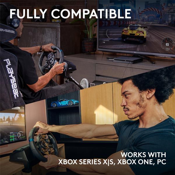 Logitech G923 kormány és pedálok Xbox One és PC számára Logitech G923 kormány és pedálok Xbox One és PC számára
