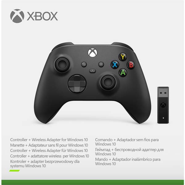 Microsoft Xbox Wireless Controller, carbon black + Microsoft Xbox Wireless Adapter for Windows