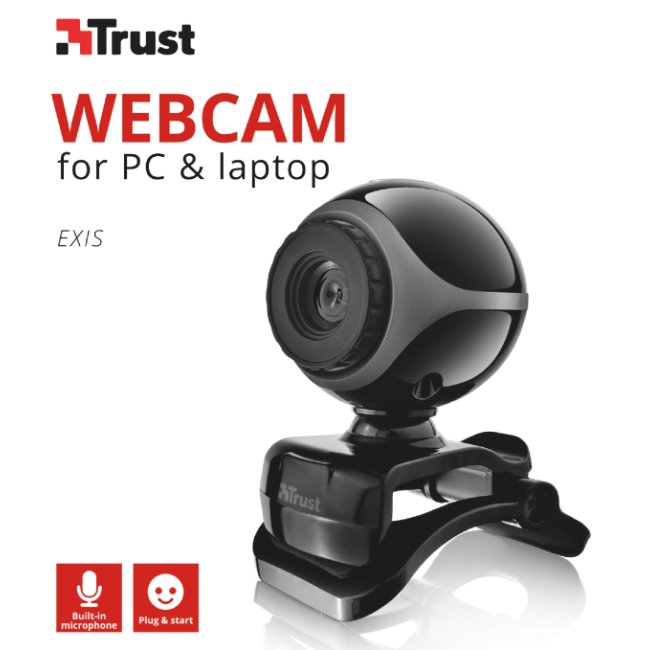 Webkamera Trust Exis beépített mikrofonnal Webkamera Trust Exis beépített mikrofonnal