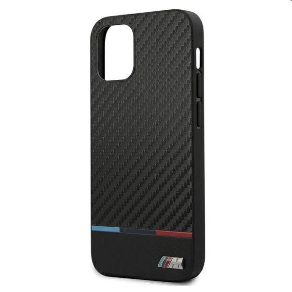 BMW PU Carbon Tricolor Line Tok iPhone 12 mini, Black BMW PU Carbon Tricolor Line Tok iPhone 12 mini, Black