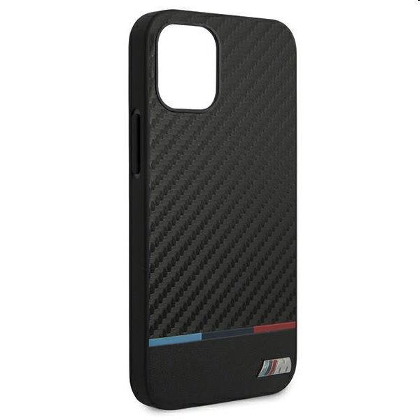BMW PU Carbon Tricolor Line Tok iPhone 12 mini, Black BMW PU Carbon Tricolor Line Tok iPhone 12 mini, Black