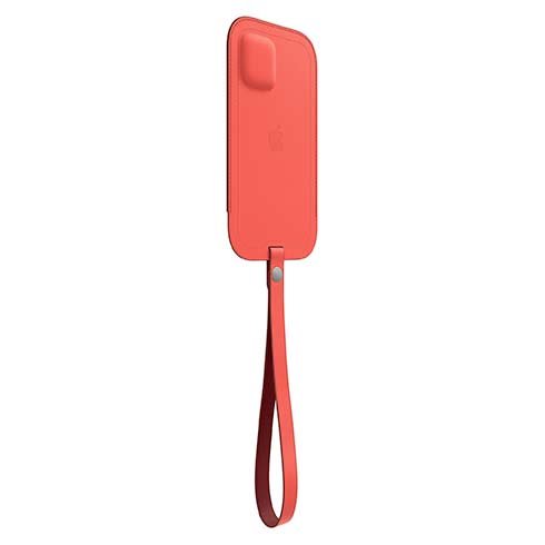 Apple iPhone 12 mini Leather Sleeve with MagSafe, pink citrus Apple iPhone 12 mini Leather Sleeve with MagSafe, pink citrus