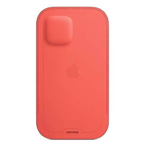 Apple iPhone 12 mini Leather Sleeve with MagSafe, pink citrus Apple iPhone 12 mini Leather Sleeve with MagSafe, pink citrus