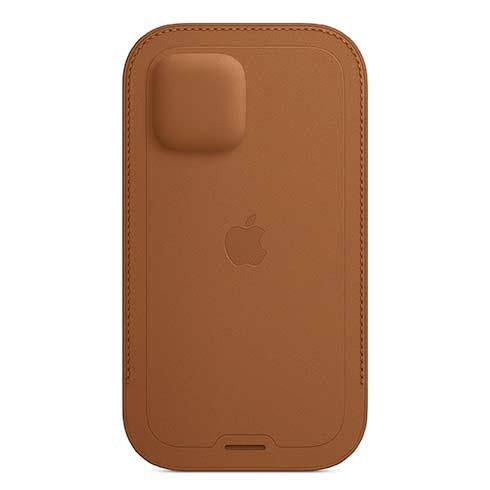 Apple iPhone 12 mini Leather Sleeve with MagSafe, saddle brown