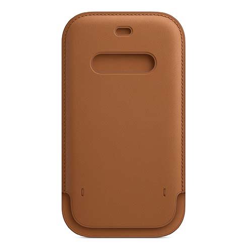 Apple iPhone 12 mini Leather Sleeve with MagSafe, saddle brown