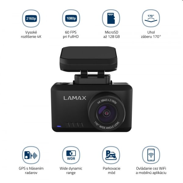 Lamax T10 4K GPS, fedélzeti kamera traffipax jelentéssel