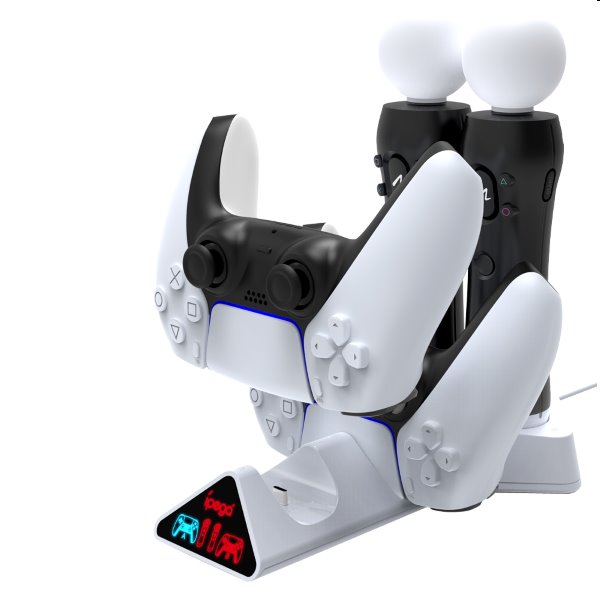 iPega P5011 PS5 DualSense és Move Controller duális töltőállomás iPega P5011 PS5 DualSense és Move Controller duális töltőállomás