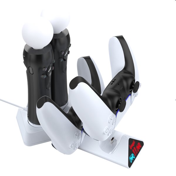 iPega P5011 PS5 DualSense és Move Controller duális töltőállomás iPega P5011 PS5 DualSense és Move Controller duális töltőállomás