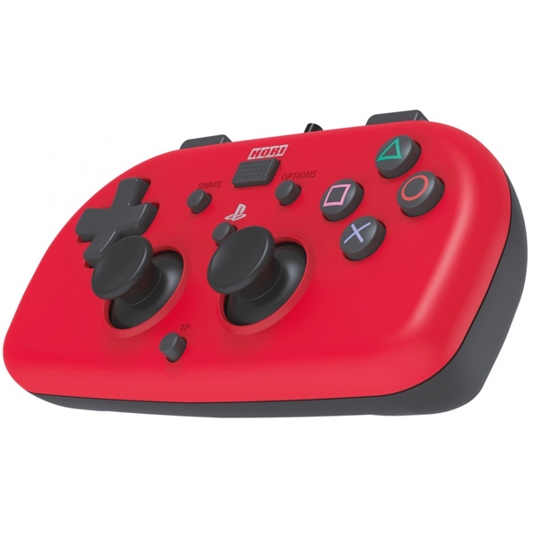 HORI Wired Mini Gamepad vezérlő Playstation 4 számára, piros