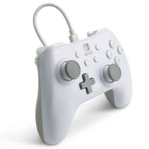 Vezetékes vezérlő PowerA Nintendo Switch számára, Matte White Vezetékes vezérlő PowerA Nintendo Switch számára, Matte White