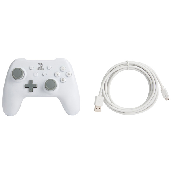 Vezetékes vezérlő PowerA Nintendo Switch számára, Matte White