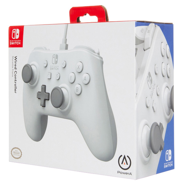 Vezetékes vezérlő PowerA Nintendo Switch számára, Matte White Vezetékes vezérlő PowerA Nintendo Switch számára, Matte White