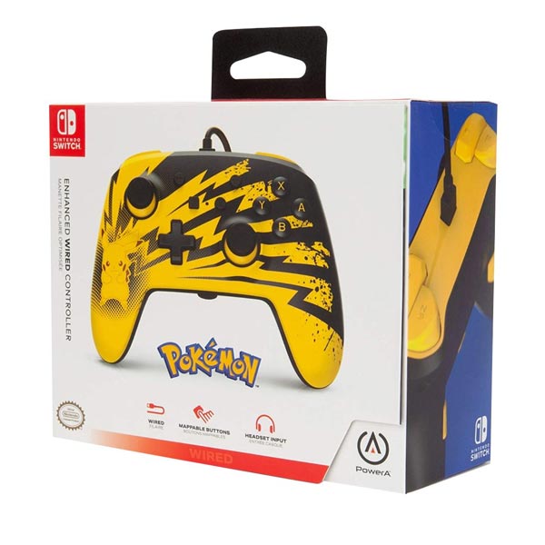 PowerA Enhanced Vezetékes Vezérlő Nintendo Switch számára, Lightning Pikachu PowerA Enhanced Vezetékes Vezérlő Nintendo Switch számára, Lightning Pikachu