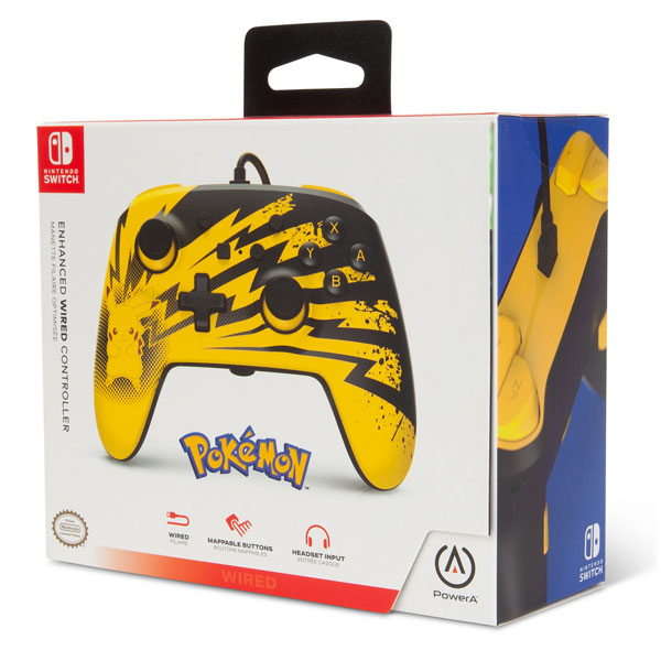 PowerA Enhanced Vezetékes Vezérlő Nintendo Switch számára, Lightning Pikachu PowerA Enhanced Vezetékes Vezérlő Nintendo Switch számára, Lightning Pikachu
